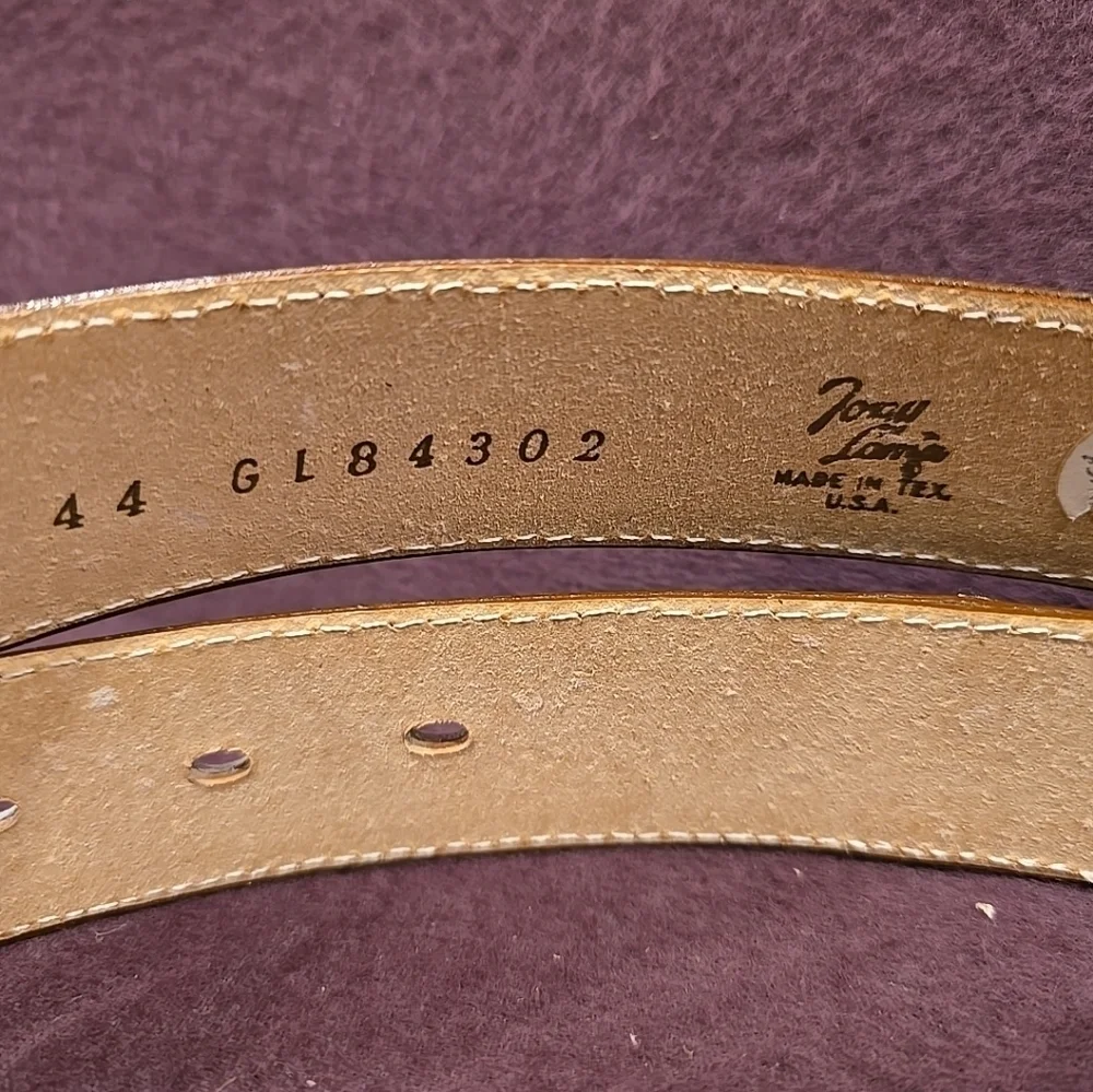 Tony Lama Leather Belt w/ Cowhide